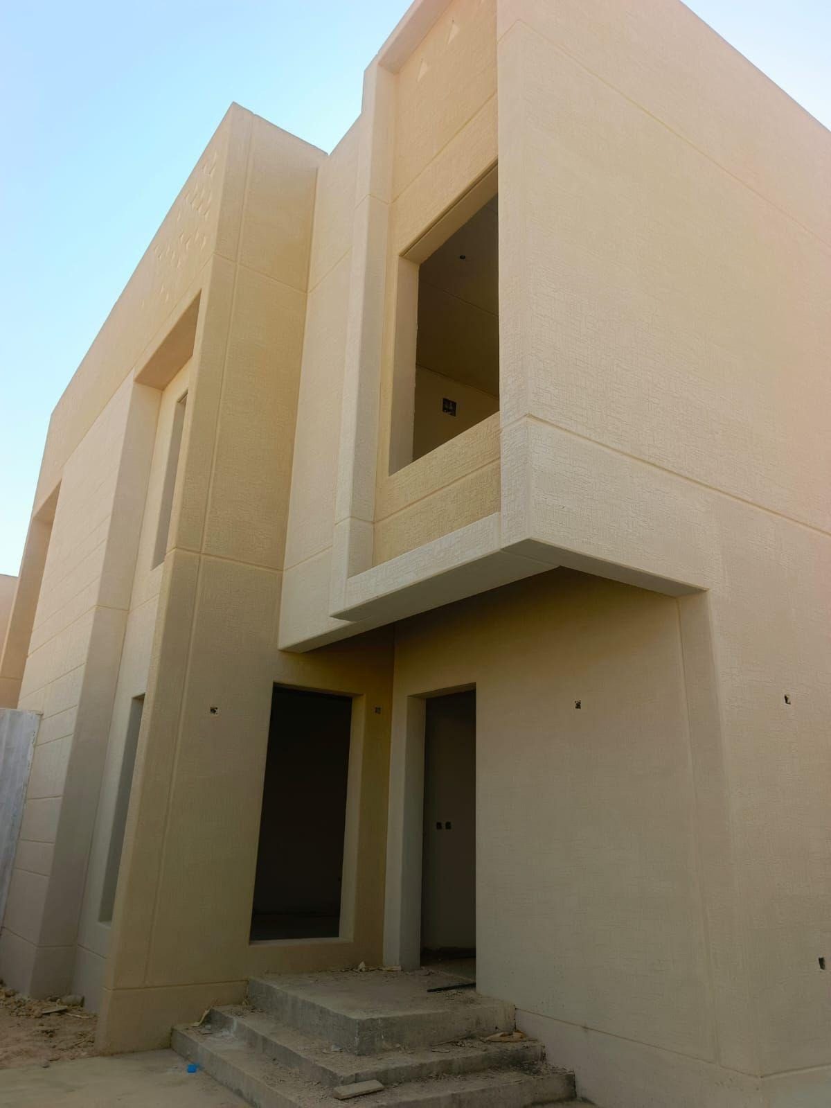 Villa facade in render before finishing, Riyadh
